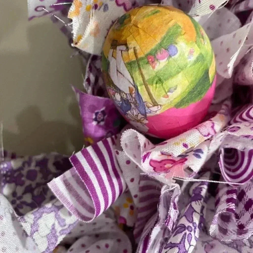 Easter Rag Wreath - 18”